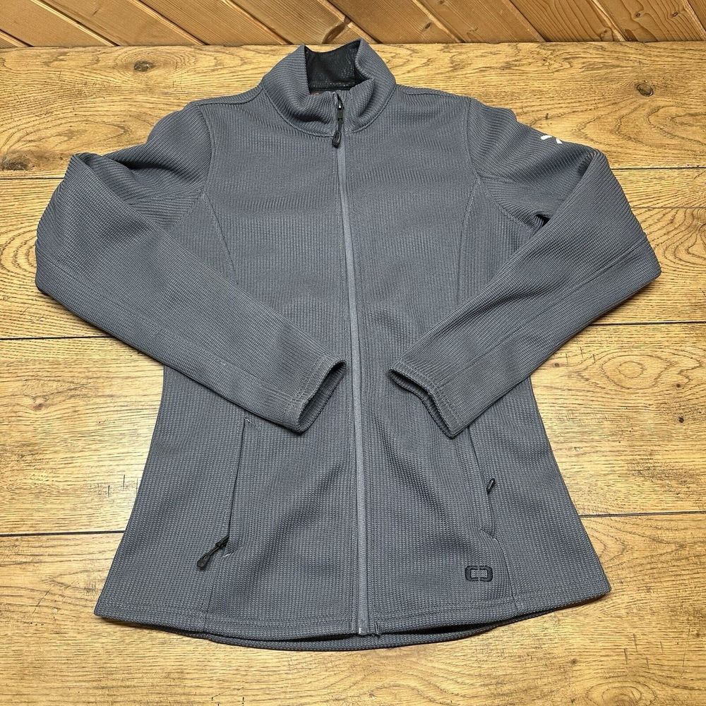 Ogio Full Zip Gray Jacket Size Women's Small Long Sleeve Pockets Logo